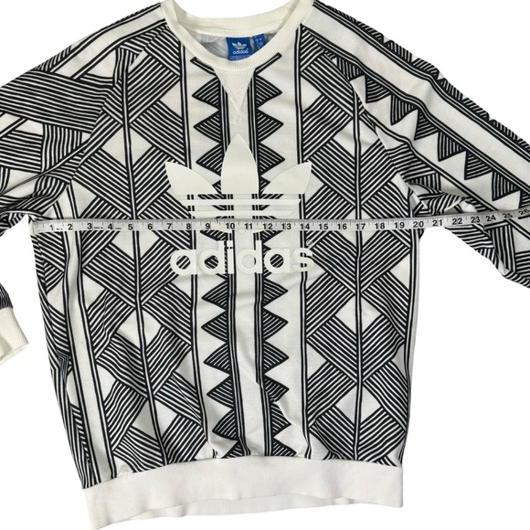 Adidas Originals Mexkumerex Black White Geometric Crewneck Sweatshirt Size Small - Picture 9 of 12